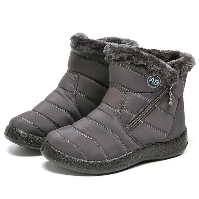 Anti-Slip Winter Boots with Warm Fur Lining - Unisex grey