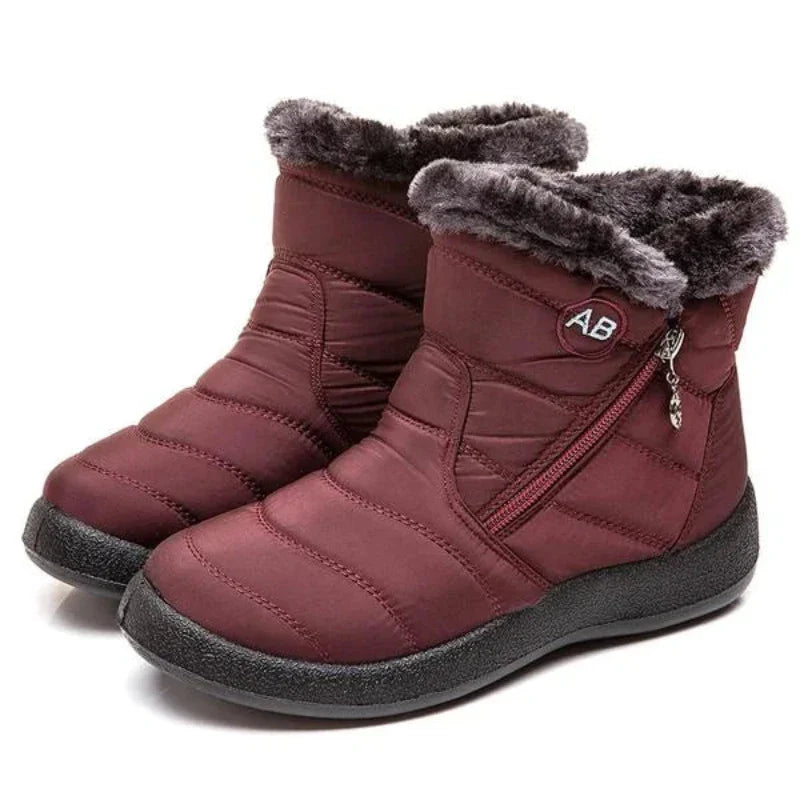 Anti-Slip Winter Boots with Warm Fur Lining - Unisex red
