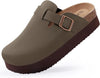  Boston Suede Slippers with Wedge Soles green