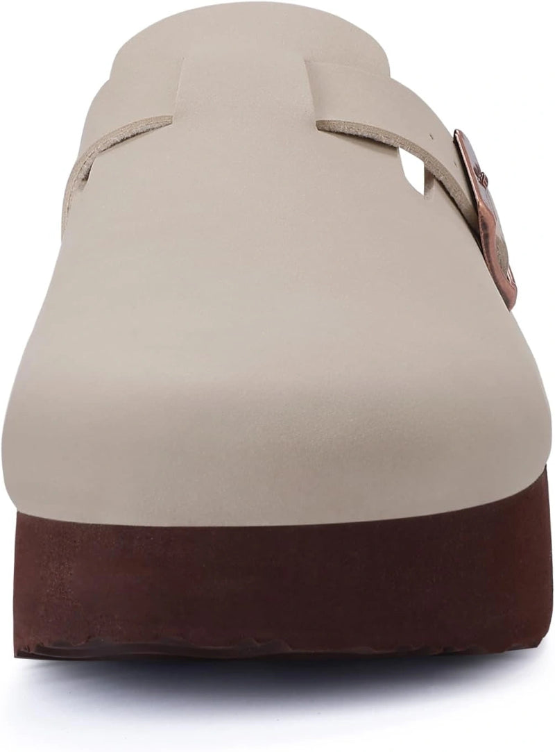  Boston Suede Slippers with Wedge Soles grey1