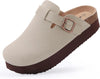 Boston Suede Slippers with Wedge Soles grey