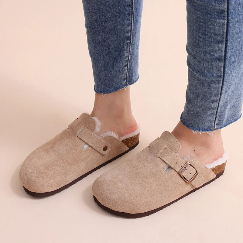 Boston comfortable & Warm Fur-Lined Slippers – Unisex apricot5
