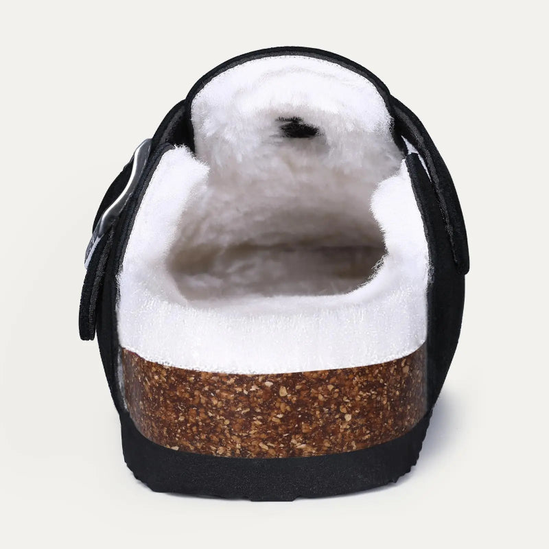 Boston comfortable & Warm Fur-Lined Slippers – Unisex black