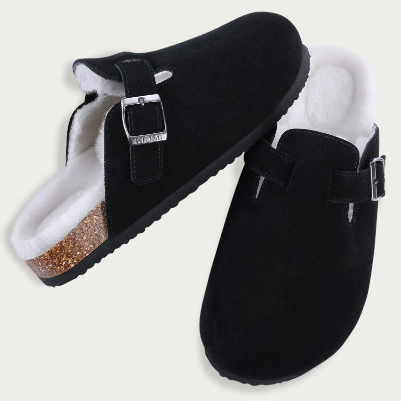 Boston comfortable & Warm Fur-Lined Slippers – Unisex black2