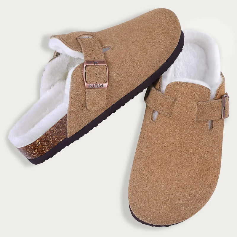 Boston comfortable & Warm Fur-Lined Slippers – Unisex brown1