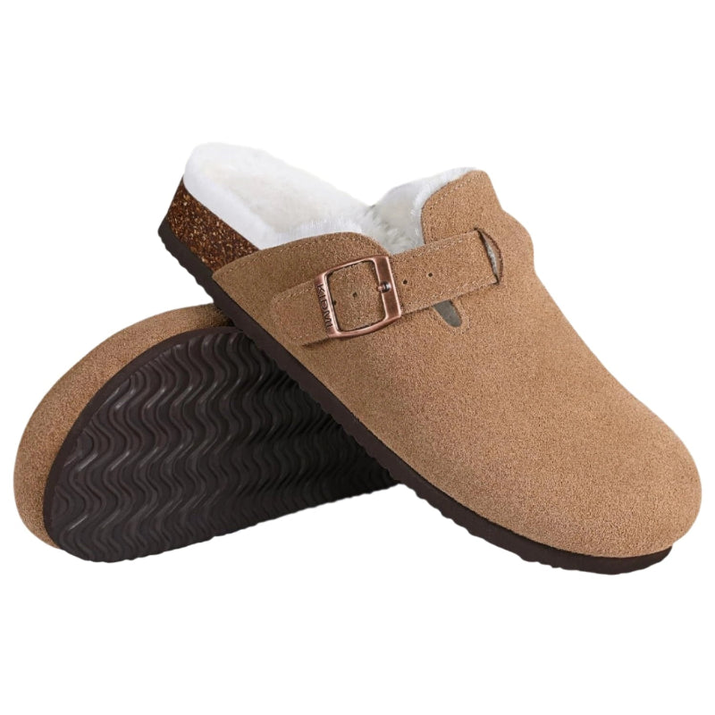 Boston comfortable & Warm Fur-Lined Slippers – Unisex brown