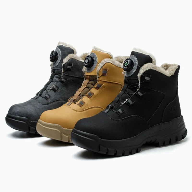 Warm Safety Boots with Rotating Button