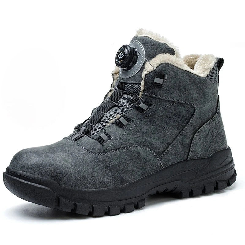 Warm Safety Boots with Rotating Button