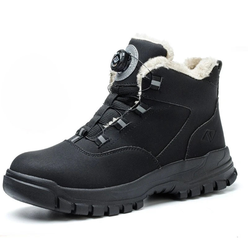 Warm Safety Boots with Rotating Button