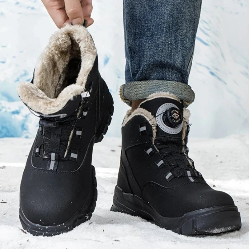 Warm Safety Boots with Rotating Button