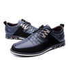 Breathable Casual Leather Sneakers blue
