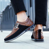 Breathable Casual Leather Sneakers brown1