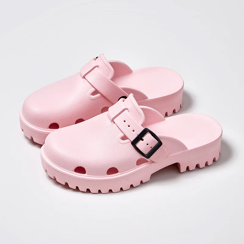 Breathable Clogs with Thick Sole pink