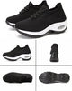 Breathable & Comfortable Knit Sneakers with High Heel black and white1