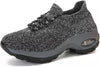 Breathable & Comfortable Knit Sneakers with High Heel grey