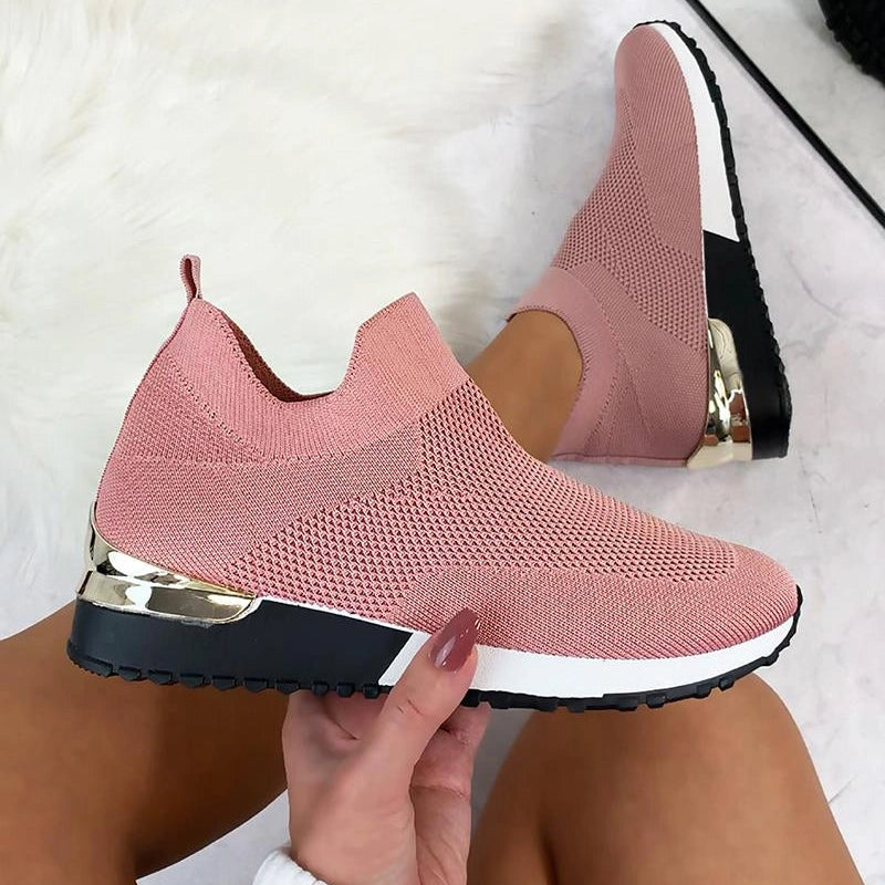 Breathable & Elegant Slip-On Sneakers pink1