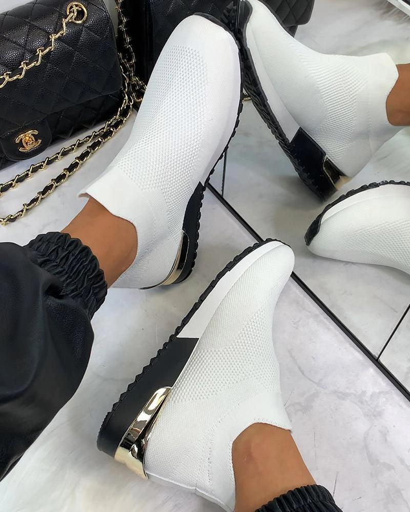 Breathable & Elegant Slip-On Sneakers white