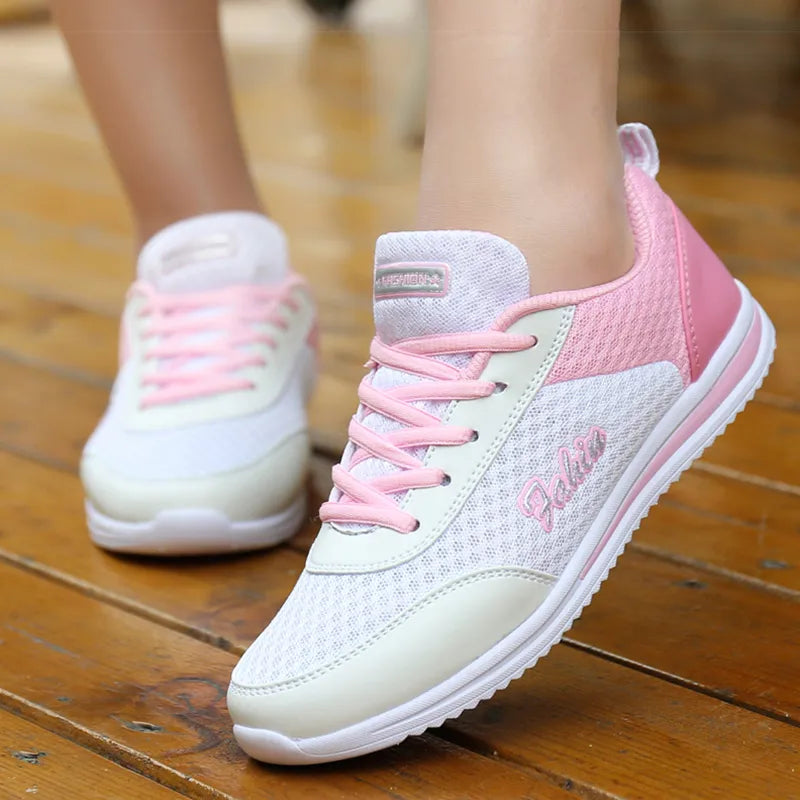 Breathable Mesh Casual Sneakers white