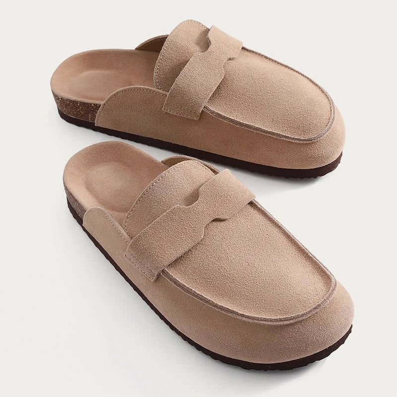 Comfortable & Breathable Suede Clogs apricot3