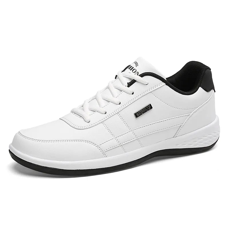 Comfortable Casual Trainers in PU Leather  white