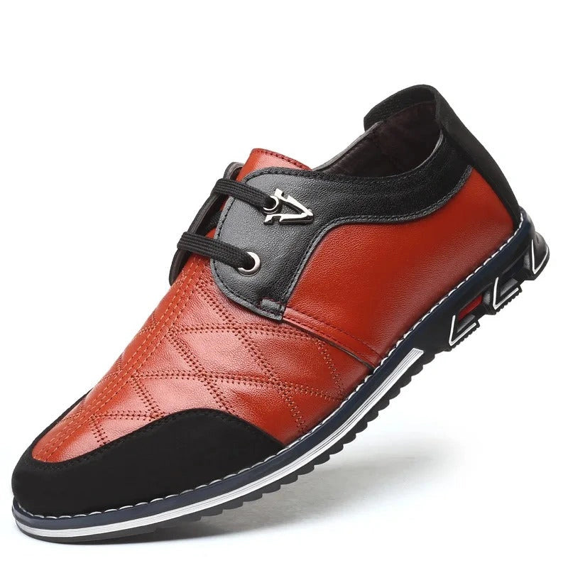Comfortable Genuine Leather Moccasin red