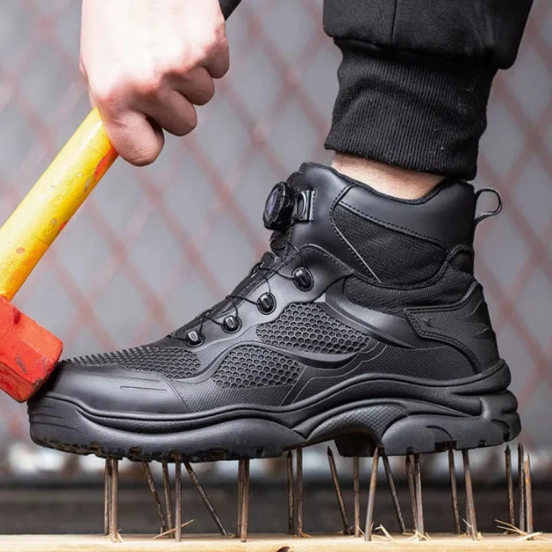 Comfortable High-Top Safety Sneakers with Rotating Button1