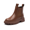Comfortable Leather Chelsea Boots brdown1