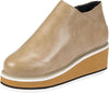 Comfortable Leather Wedge Ankle Boots beige4