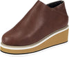 Comfortable Leather Wedge Ankle Boots brown4