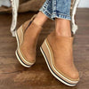 Comfortable Leather Wedge Ankle Boots light brown