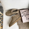 Comfortable Mini Boots with Fur Lining khaki