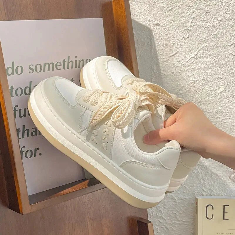 Comfortable Platform Sneakers white2