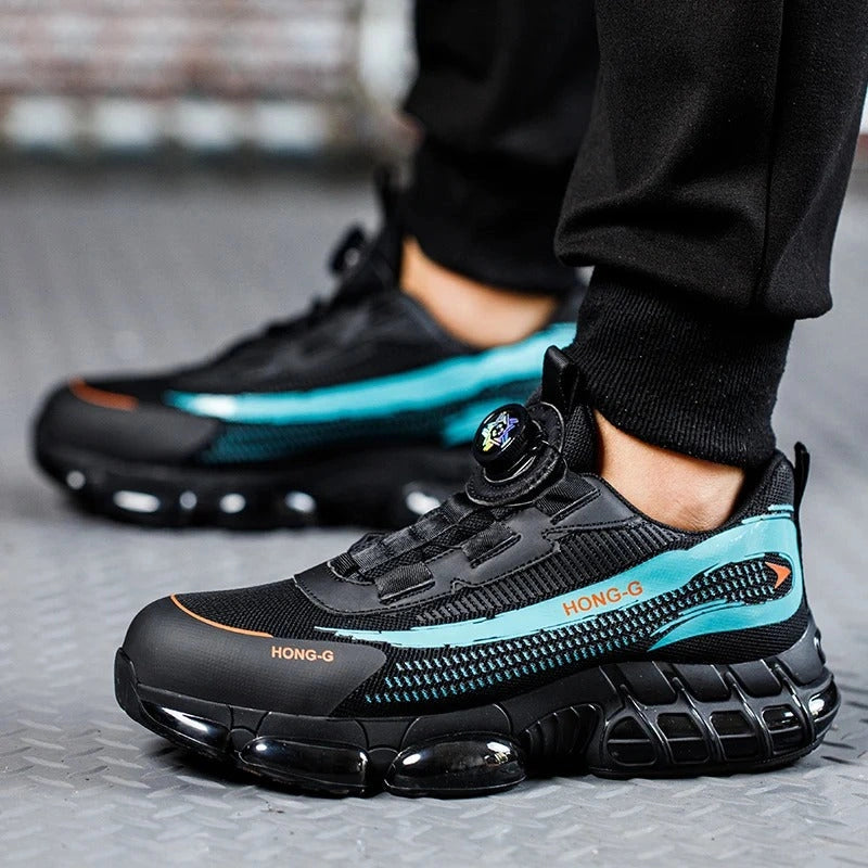 Comfortable Safety Shoes with Rotating Button - Unisex blue1