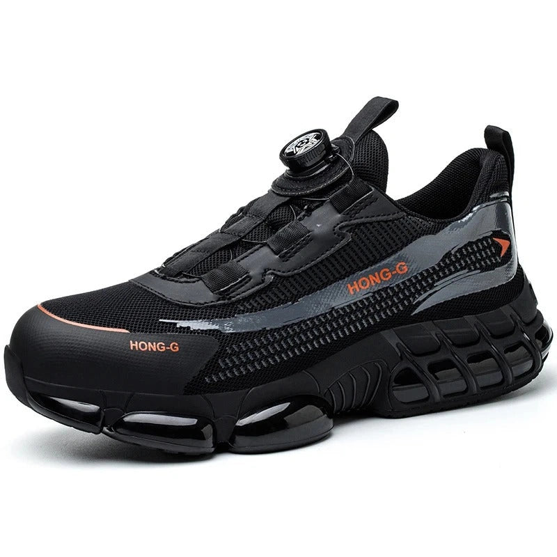 Comfortable Safety Shoes with Rotating Button - Unisex gray