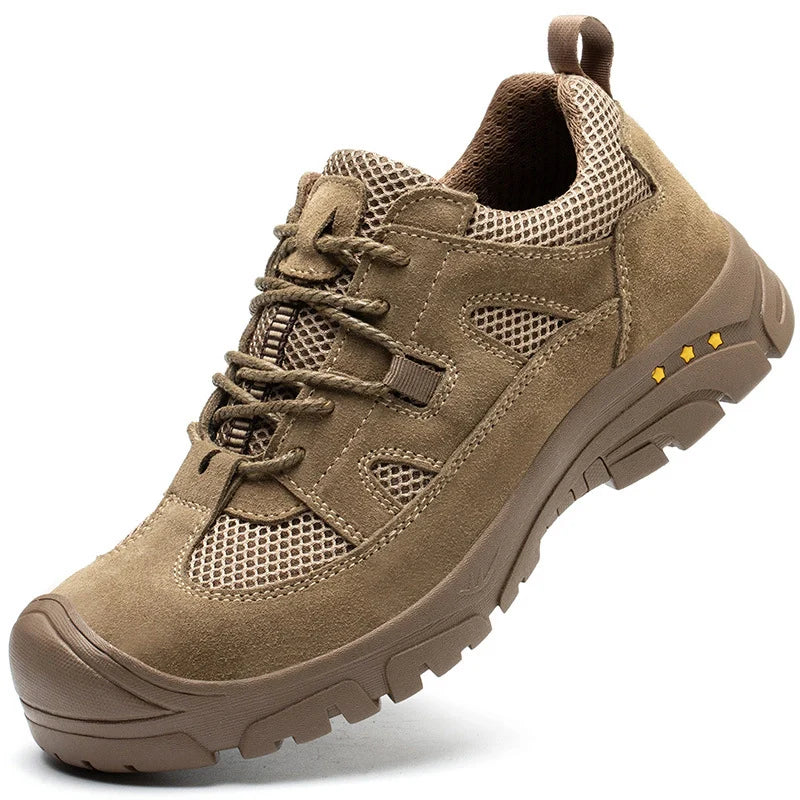 Comfortable Safety Trainers with Steel Toe Cap khaki