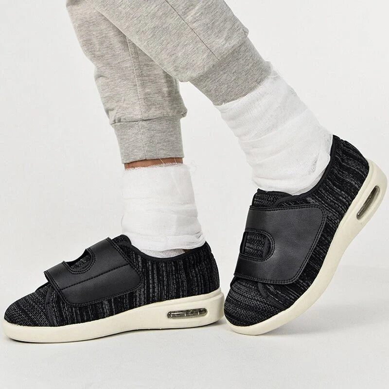 Comfortable & Soft Orthopaedic Shoes black and grey2