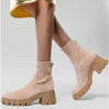 Comfortable Suede Chelsea Boots apricot1