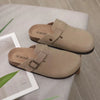 Comfortable Suede & Cork Clogs apricot3