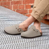 Comfortable Suede & Cork Clogs grey1