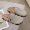 Comfortable Suede & Cork Clogs grey2