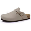 Comfortable Suede & Cork Clogs grey