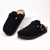 Comfortable Suede Platform Clogs black