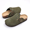 Comfortable Suede Platform Clogs green4