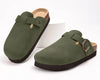 Comfortable Suede Platform Clogs green