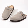 Comfortable Suede Platform Clogs grey