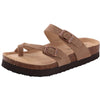 Comfortable Suede Sandals with Cork Sole apricot