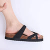 Comfortable Suede Sandals with Cork Sole black1