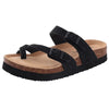 Comfortable Suede Sandals with Cork Sole black