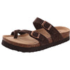 Comfortable Suede Sandals with Cork Sole brown