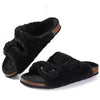 Comfortable & Warm Fur-Lined Boston Sandals black